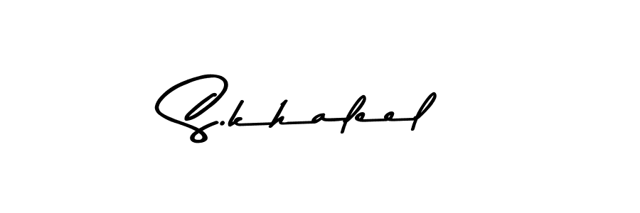 How to make S.khaleel name signature. Use Asem Kandis PERSONAL USE style for creating short signs online. This is the latest handwritten sign. S.khaleel signature style 9 images and pictures png