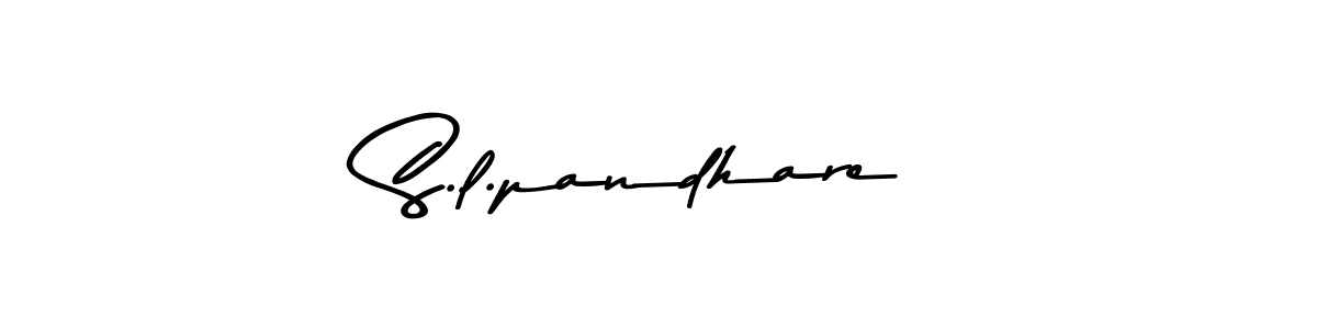 How to make S.l.pandhare name signature. Use Asem Kandis PERSONAL USE style for creating short signs online. This is the latest handwritten sign. S.l.pandhare signature style 9 images and pictures png