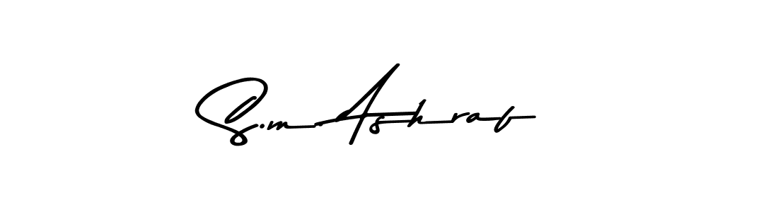 Make a beautiful signature design for name S.m. Ashraf. With this signature (Asem Kandis PERSONAL USE) style, you can create a handwritten signature for free. S.m. Ashraf signature style 9 images and pictures png