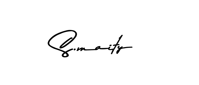 Create a beautiful signature design for name S.maity. With this signature (Asem Kandis PERSONAL USE) fonts, you can make a handwritten signature for free. S.maity signature style 9 images and pictures png