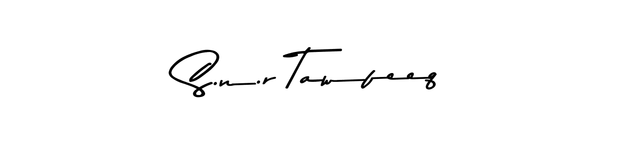 Make a beautiful signature design for name S.n.r Tawfeeq. Use this online signature maker to create a handwritten signature for free. S.n.r Tawfeeq signature style 9 images and pictures png