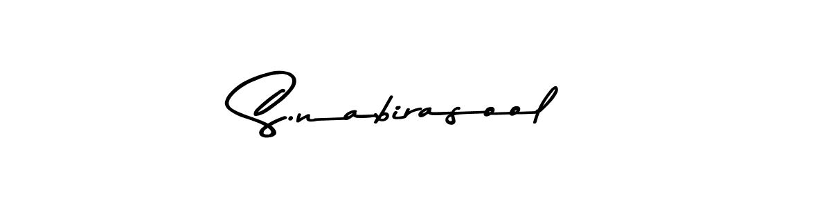 Use a signature maker to create a handwritten signature online. With this signature software, you can design (Asem Kandis PERSONAL USE) your own signature for name S.nabirasool. S.nabirasool signature style 9 images and pictures png