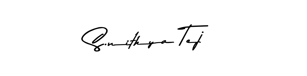 Make a beautiful signature design for name S.nithya Tej. With this signature (Asem Kandis PERSONAL USE) style, you can create a handwritten signature for free. S.nithya Tej signature style 9 images and pictures png