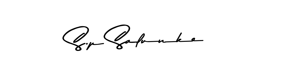 if you are searching for the best signature style for your name S.p Salunke. so please give up your signature search. here we have designed multiple signature styles  using Asem Kandis PERSONAL USE. S.p Salunke signature style 9 images and pictures png