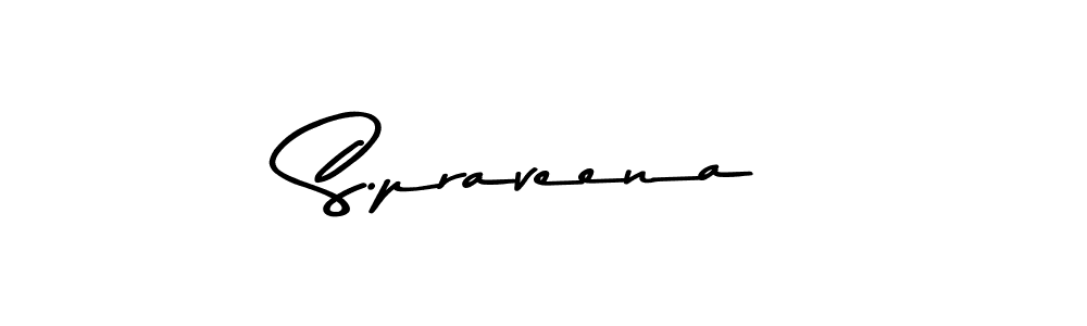 Create a beautiful signature design for name S.praveena. With this signature (Asem Kandis PERSONAL USE) fonts, you can make a handwritten signature for free. S.praveena signature style 9 images and pictures png