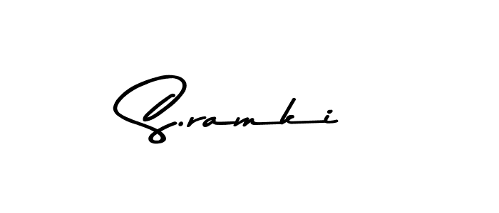 How to make S.ramki name signature. Use Asem Kandis PERSONAL USE style for creating short signs online. This is the latest handwritten sign. S.ramki signature style 9 images and pictures png