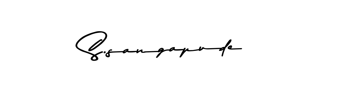 How to make S.sangapude name signature. Use Asem Kandis PERSONAL USE style for creating short signs online. This is the latest handwritten sign. S.sangapude signature style 9 images and pictures png