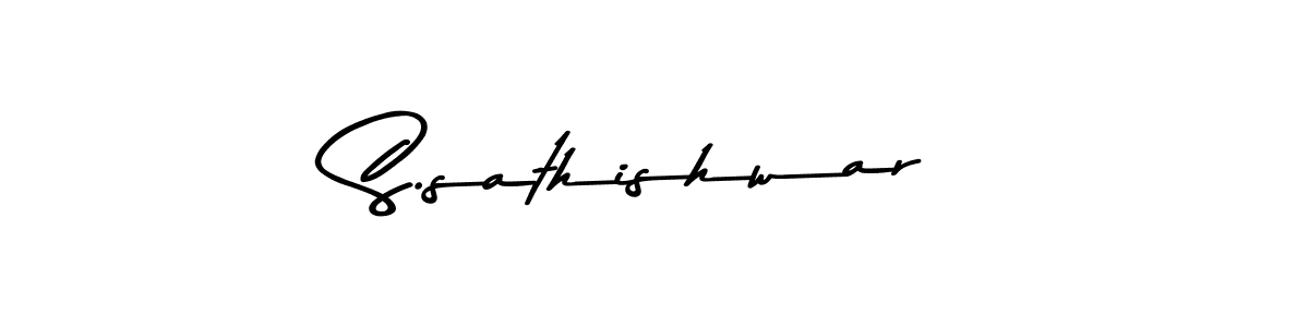 How to make S.sathishwar name signature. Use Asem Kandis PERSONAL USE style for creating short signs online. This is the latest handwritten sign. S.sathishwar signature style 9 images and pictures png