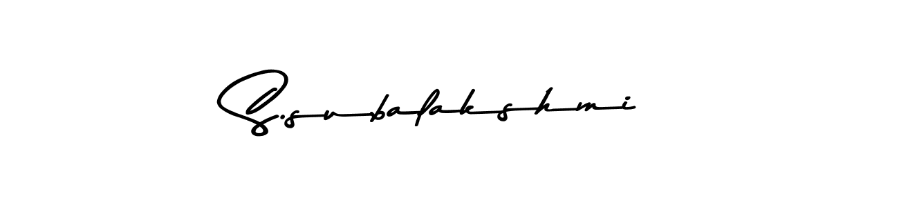 Use a signature maker to create a handwritten signature online. With this signature software, you can design (Asem Kandis PERSONAL USE) your own signature for name S.subalakshmi. S.subalakshmi signature style 9 images and pictures png