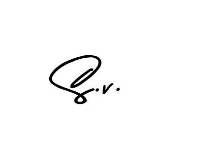 Make a beautiful signature design for name S.v.. With this signature (Asem Kandis PERSONAL USE) style, you can create a handwritten signature for free. S.v. signature style 9 images and pictures png