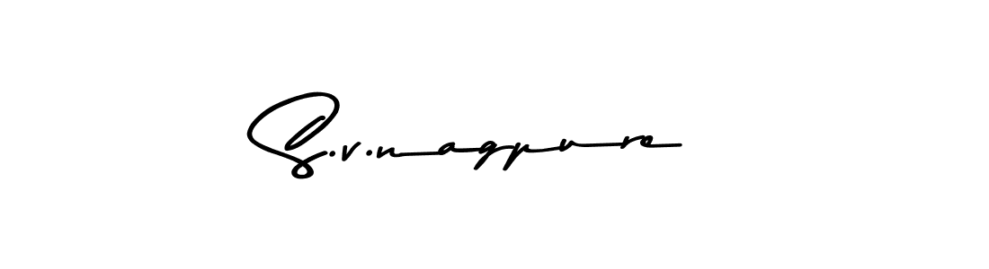How to make S.v.nagpure name signature. Use Asem Kandis PERSONAL USE style for creating short signs online. This is the latest handwritten sign. S.v.nagpure signature style 9 images and pictures png