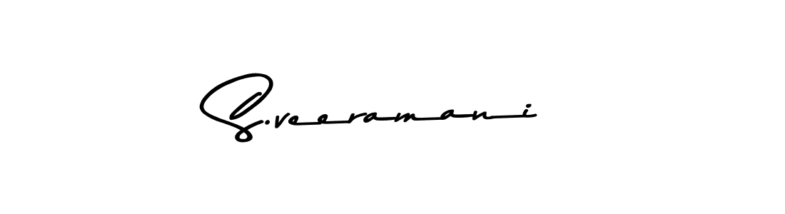 How to make S.veeramani name signature. Use Asem Kandis PERSONAL USE style for creating short signs online. This is the latest handwritten sign. S.veeramani signature style 9 images and pictures png