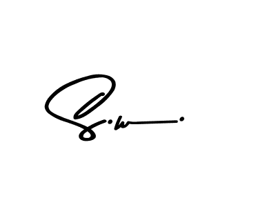 Make a beautiful signature design for name S.w.. With this signature (Asem Kandis PERSONAL USE) style, you can create a handwritten signature for free. S.w. signature style 9 images and pictures png