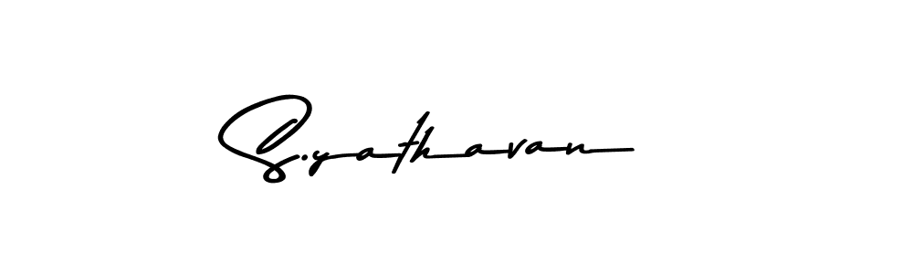 How to make S.yathavan name signature. Use Asem Kandis PERSONAL USE style for creating short signs online. This is the latest handwritten sign. S.yathavan signature style 9 images and pictures png