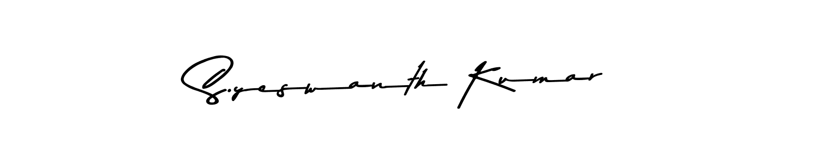 The best way (Asem Kandis PERSONAL USE) to make a short signature is to pick only two or three words in your name. The name S.yeswanth Kumar include a total of six letters. For converting this name. S.yeswanth Kumar signature style 9 images and pictures png