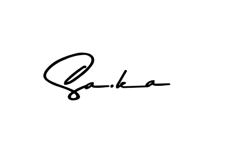 This is the best signature style for the Sa.ka name. Also you like these signature font (Asem Kandis PERSONAL USE). Mix name signature. Sa.ka signature style 9 images and pictures png