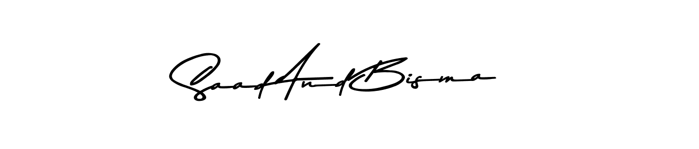Design your own signature with our free online signature maker. With this signature software, you can create a handwritten (Asem Kandis PERSONAL USE) signature for name Saad And Bisma. Saad And Bisma signature style 9 images and pictures png