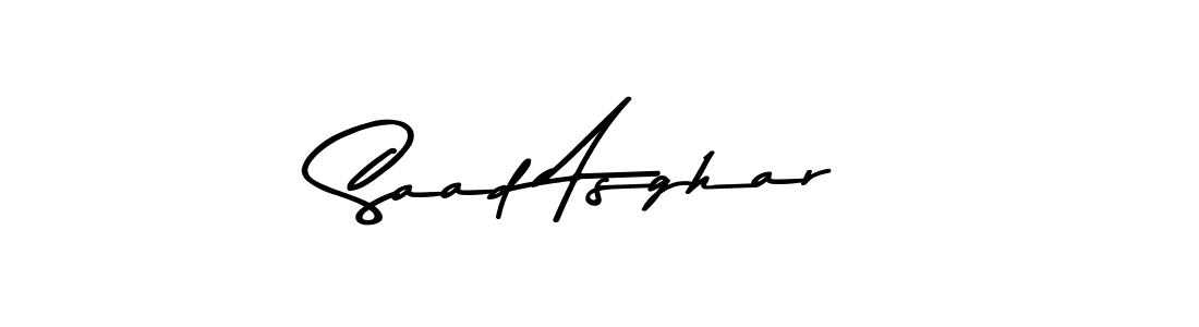 Create a beautiful signature design for name Saad Asghar. With this signature (Asem Kandis PERSONAL USE) fonts, you can make a handwritten signature for free. Saad Asghar signature style 9 images and pictures png