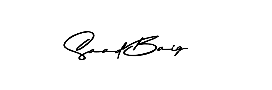 Make a beautiful signature design for name Saad Baig. With this signature (Asem Kandis PERSONAL USE) style, you can create a handwritten signature for free. Saad Baig signature style 9 images and pictures png