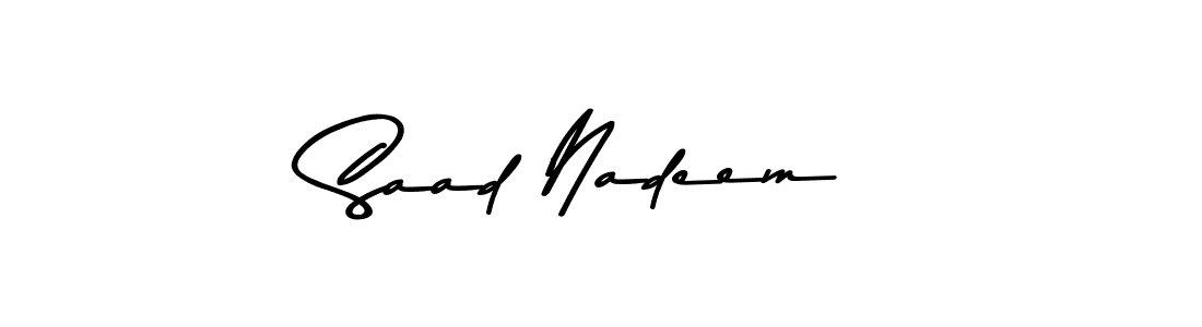 Create a beautiful signature design for name Saad Nadeem. With this signature (Asem Kandis PERSONAL USE) fonts, you can make a handwritten signature for free. Saad Nadeem signature style 9 images and pictures png