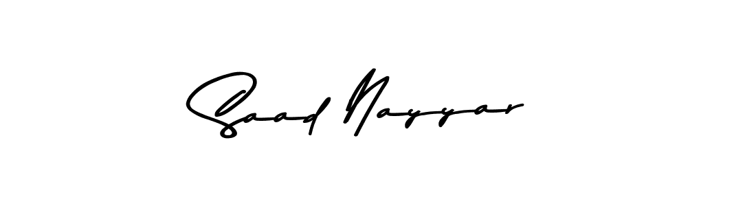 Design your own signature with our free online signature maker. With this signature software, you can create a handwritten (Asem Kandis PERSONAL USE) signature for name Saad Nayyar. Saad Nayyar signature style 9 images and pictures png