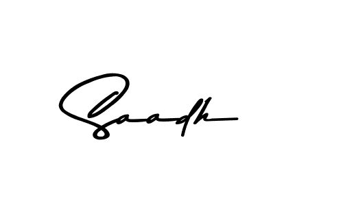 How to make Saadh name signature. Use Asem Kandis PERSONAL USE style for creating short signs online. This is the latest handwritten sign. Saadh signature style 9 images and pictures png