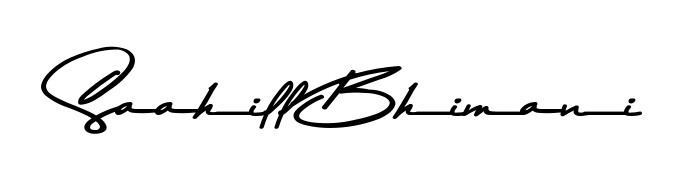 A timeless handwritten aesthetic for Saahill Bhimani. The Asem Kandis PERSONAL USE font gives your signature a handcrafted feel with natural curves. Saahill Bhimani signature style 9 images and pictures png