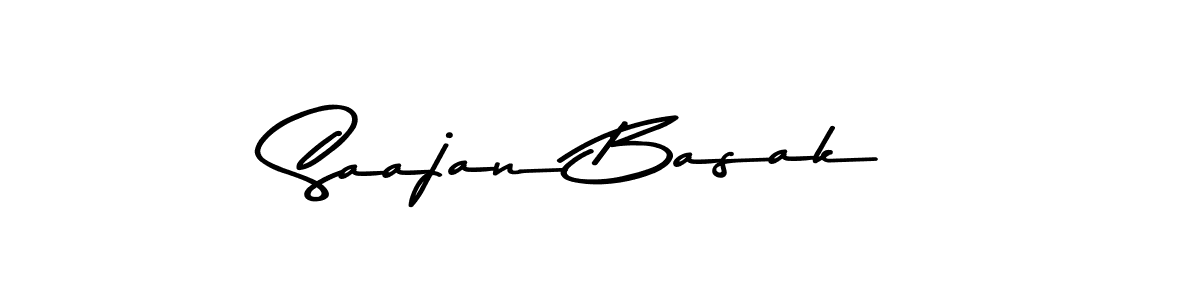 How to make Saajan Basak name signature. Use Asem Kandis PERSONAL USE style for creating short signs online. This is the latest handwritten sign. Saajan Basak signature style 9 images and pictures png