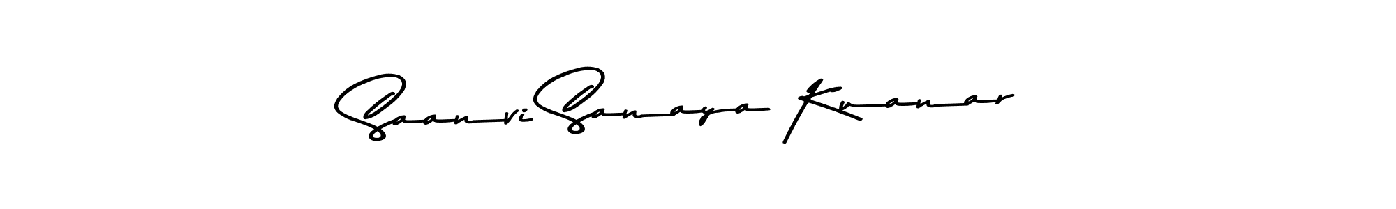 How to make Saanvi Sanaya Kuanar name signature. Use Asem Kandis PERSONAL USE style for creating short signs online. This is the latest handwritten sign. Saanvi Sanaya Kuanar signature style 9 images and pictures png