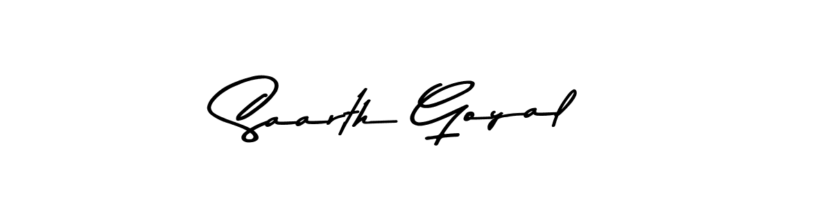 Design your own signature with our free online signature maker. With this signature software, you can create a handwritten (Asem Kandis PERSONAL USE) signature for name Saarth Goyal. Saarth Goyal signature style 9 images and pictures png