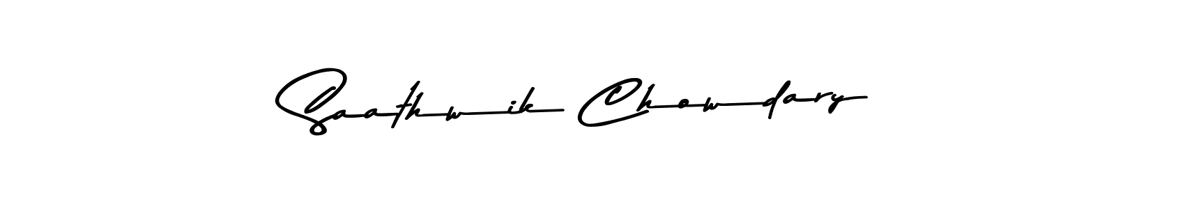 Also You can easily find your signature by using the search form. We will create Saathwik Chowdary name handwritten signature images for you free of cost using Asem Kandis PERSONAL USE sign style. Saathwik Chowdary signature style 9 images and pictures png