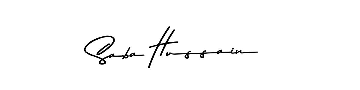 Use a signature maker to create a handwritten signature online. With this signature software, you can design (Asem Kandis PERSONAL USE) your own signature for name Saba Hussain. Saba Hussain signature style 9 images and pictures png