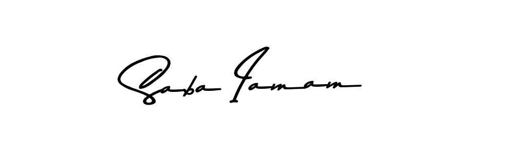 Make a beautiful signature design for name Saba Iamam. With this signature (Asem Kandis PERSONAL USE) style, you can create a handwritten signature for free. Saba Iamam signature style 9 images and pictures png