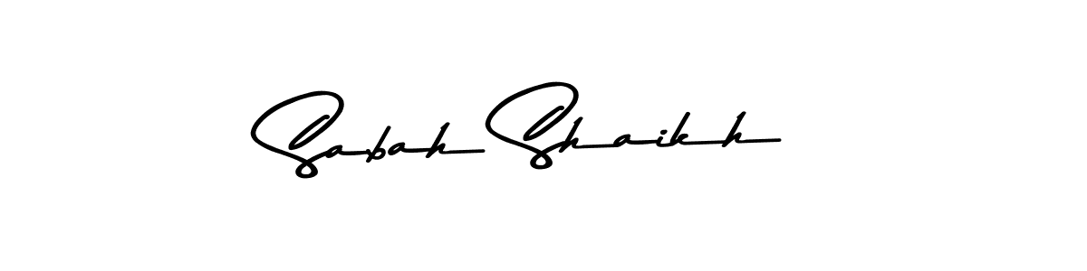 Design your own signature with our free online signature maker. With this signature software, you can create a handwritten (Asem Kandis PERSONAL USE) signature for name Sabah Shaikh. Sabah Shaikh signature style 9 images and pictures png