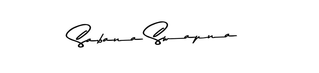 How to make Sabana Swapna name signature. Use Asem Kandis PERSONAL USE style for creating short signs online. This is the latest handwritten sign. Sabana Swapna signature style 9 images and pictures png