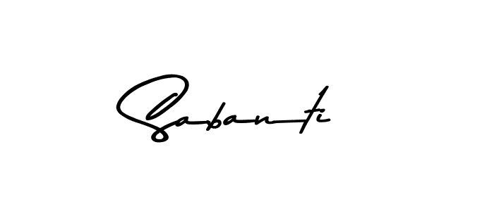 Make a beautiful signature design for name Sabanti. With this signature (Asem Kandis PERSONAL USE) style, you can create a handwritten signature for free. Sabanti signature style 9 images and pictures png