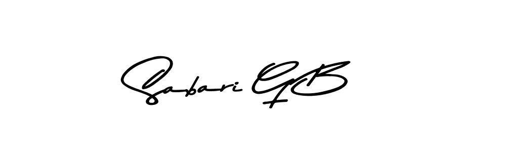 How to make Sabari G B name signature. Use Asem Kandis PERSONAL USE style for creating short signs online. This is the latest handwritten sign. Sabari G B signature style 9 images and pictures png