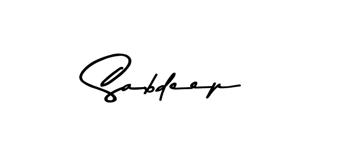 Design your own signature with our free online signature maker. With this signature software, you can create a handwritten (Asem Kandis PERSONAL USE) signature for name Sabdeep. Sabdeep signature style 9 images and pictures png