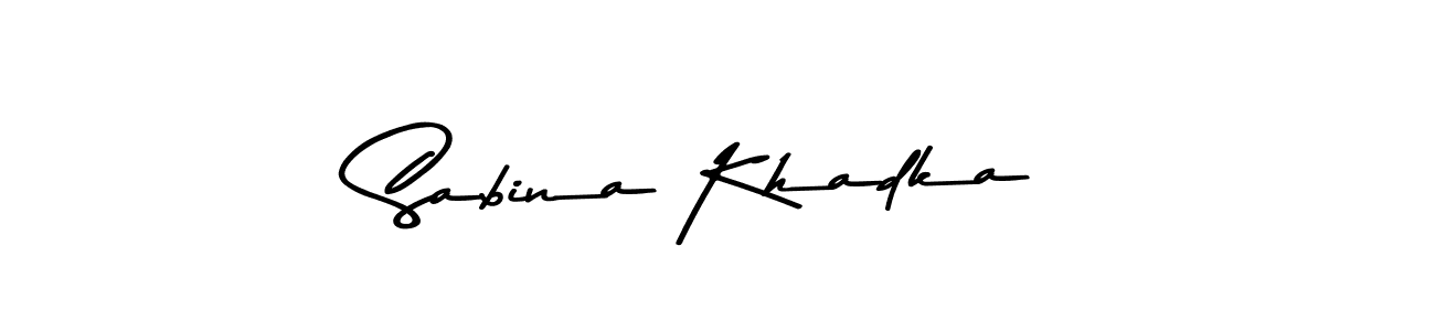 Make a beautiful signature design for name Sabina Khadka. With this signature (Asem Kandis PERSONAL USE) style, you can create a handwritten signature for free. Sabina Khadka signature style 9 images and pictures png