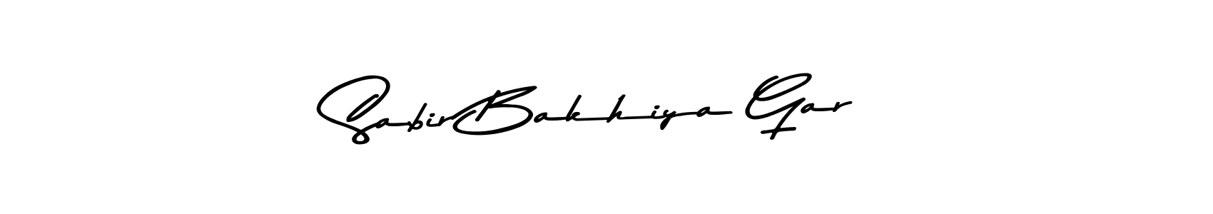 This is the best signature style for the Sabir Bakhiya Gar name. Also you like these signature font (Asem Kandis PERSONAL USE). Mix name signature. Sabir Bakhiya Gar signature style 9 images and pictures png