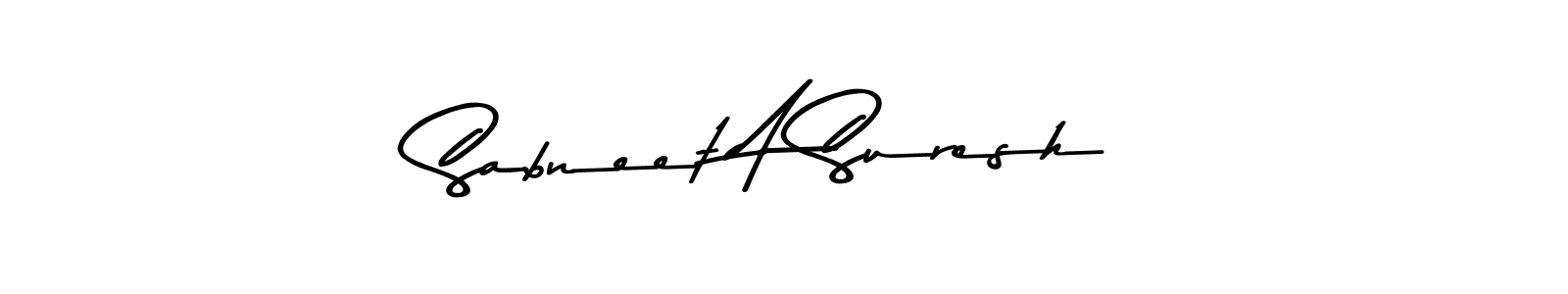 Design your own signature with our free online signature maker. With this signature software, you can create a handwritten (Asem Kandis PERSONAL USE) signature for name Sabneet A Suresh. Sabneet A Suresh signature style 9 images and pictures png