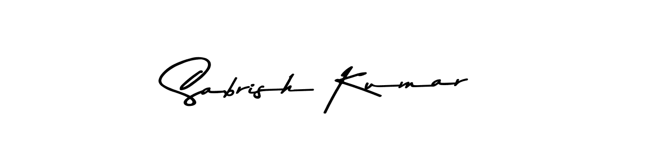 How to make Sabrish Kumar name signature. Use Asem Kandis PERSONAL USE style for creating short signs online. This is the latest handwritten sign. Sabrish Kumar signature style 9 images and pictures png