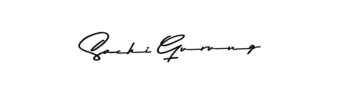 How to make Sachi Gurung name signature. Use Asem Kandis PERSONAL USE style for creating short signs online. This is the latest handwritten sign. Sachi Gurung signature style 9 images and pictures png