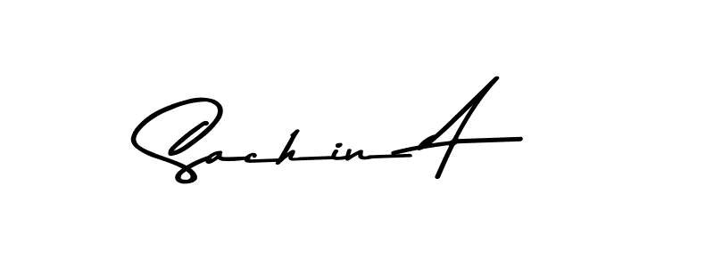 How to make Sachin A name signature. Use Asem Kandis PERSONAL USE style for creating short signs online. This is the latest handwritten sign. Sachin A signature style 9 images and pictures png