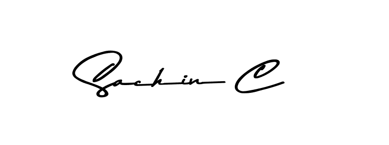 Design your own signature with our free online signature maker. With this signature software, you can create a handwritten (Asem Kandis PERSONAL USE) signature for name Sachin C. Sachin C signature style 9 images and pictures png