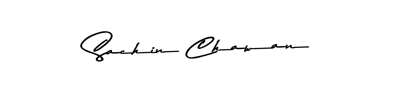 How to make Sachin Chawan name signature. Use Asem Kandis PERSONAL USE style for creating short signs online. This is the latest handwritten sign. Sachin Chawan signature style 9 images and pictures png