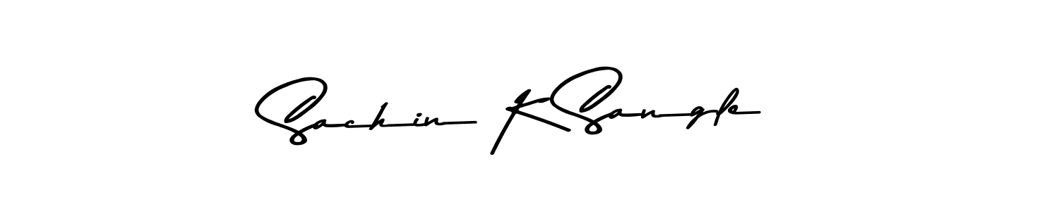 Use a signature maker to create a handwritten signature online. With this signature software, you can design (Asem Kandis PERSONAL USE) your own signature for name Sachin K Sangle. Sachin K Sangle signature style 9 images and pictures png