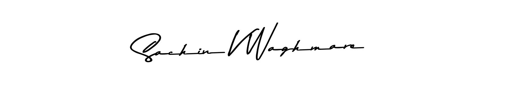 How to make Sachin V Waghmare name signature. Use Asem Kandis PERSONAL USE style for creating short signs online. This is the latest handwritten sign. Sachin V Waghmare signature style 9 images and pictures png