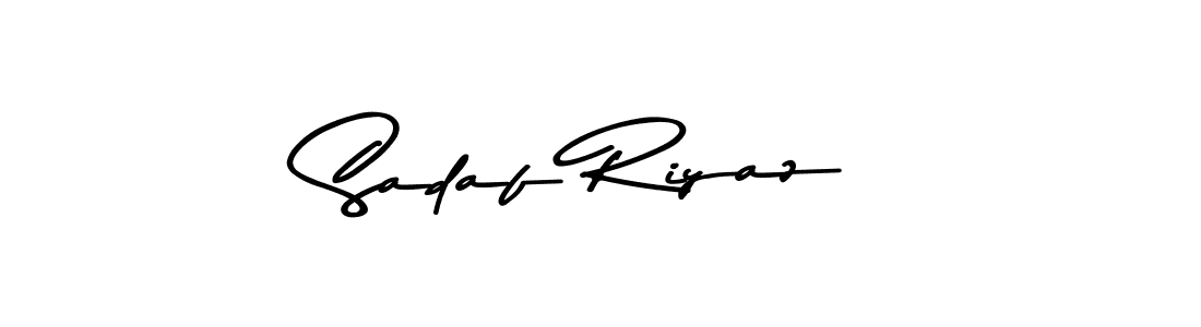 How to make Sadaf Riyaz name signature. Use Asem Kandis PERSONAL USE style for creating short signs online. This is the latest handwritten sign. Sadaf Riyaz signature style 9 images and pictures png