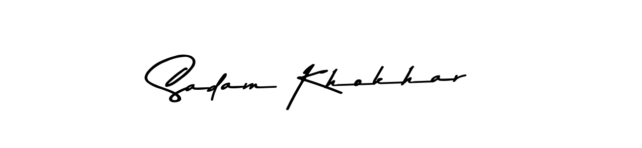 The best way (Asem Kandis PERSONAL USE) to make a short signature is to pick only two or three words in your name. The name Sadam Khokhar include a total of six letters. For converting this name. Sadam Khokhar signature style 9 images and pictures png